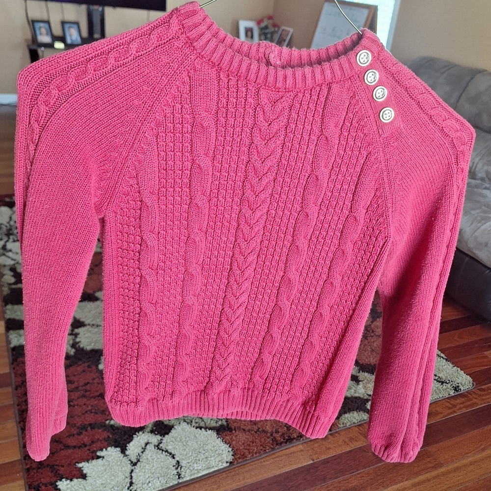 Gymboree Raspberry Cable Knit Sweater